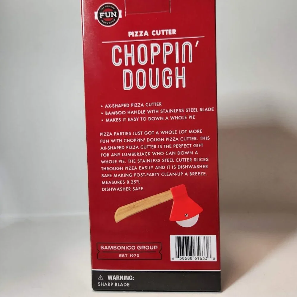 NEW Choppin' Dough Pizza Cutter Axe Logger's Choice Stainless Steel Blade